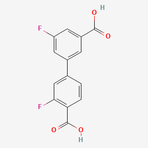 molecular formula C14H8F2O4 B1422186 3',5-Difluoro-[1,1'-biphenyl]-3,4'-dicarboxylic acid CAS No. 1261978-52-2