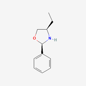 molecular formula C11H15NO B14221923 (2R,4R)-4-Ethyl-2-phenyl-1,3-oxazolidine CAS No. 537016-89-0