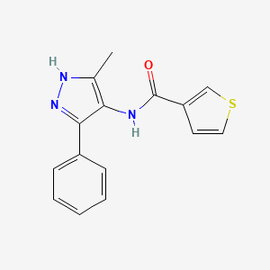 molecular formula C15H13N3OS B14221950 N-(5-methyl-3-phenyl-1H-pyrazol-4-yl)thiophene-3-carboxamide CAS No. 824969-20-2