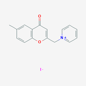 molecular formula C16H14INO2 B14221951 Pyridinium, 1-[(6-methyl-4-oxo-4H-1-benzopyran-2-yl)methyl]-, iodide CAS No. 562835-29-4