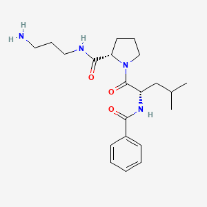 molecular formula C21H32N4O3 B14221990 L-Prolinamide, N-benzoyl-L-leucyl-N-(3-aminopropyl)- CAS No. 502761-28-6