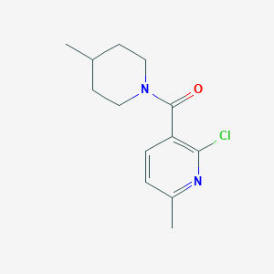 molecular formula C13H17ClN2O B14222041 Piperidine, 1-[(2-chloro-6-methyl-3-pyridinyl)carbonyl]-4-methyl- CAS No. 613660-44-9