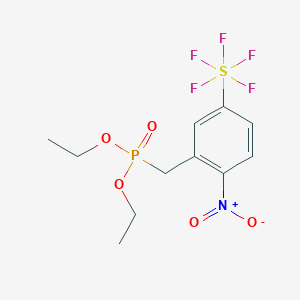 molecular formula C11H15F5NO5PS B1422213 Diethyl (2-nitro-5-(pentafluorosulfanyl)benzyl phosphonate CAS No. 1309569-28-5