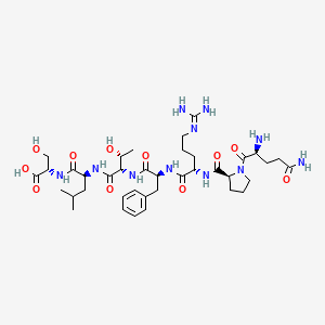 molecular formula C38H61N11O11 B14222152 L-Glutaminyl-L-prolyl-N~5~-(diaminomethylidene)-L-ornithyl-L-phenylalanyl-L-threonyl-L-leucyl-L-serine CAS No. 628715-85-5