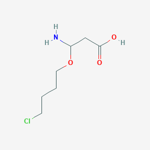 molecular formula C7H14ClNO3 B14222153 Propanoic acid, 3-amino-3-(4-chlorobutoxy)- CAS No. 824424-70-6