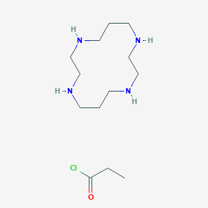 molecular formula C13H29ClN4O B14222170 Propanoyl chloride;1,4,8,11-tetrazacyclotetradecane CAS No. 828272-05-5