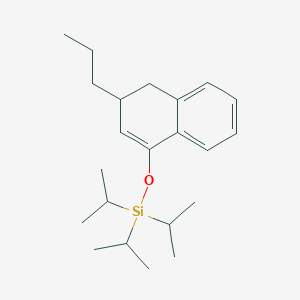 molecular formula C22H36OSi B14222177 Tri(propan-2-yl)[(3-propyl-3,4-dihydronaphthalen-1-yl)oxy]silane CAS No. 765906-65-8
