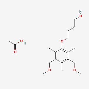 molecular formula C19H32O6 B14222233 Acetic acid;4-[3,5-bis(methoxymethyl)-2,4,6-trimethylphenoxy]butan-1-ol CAS No. 823816-11-1