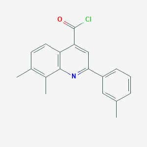 molecular formula C19H16ClNO B1422236 7,8-Dimethyl-2-(3-methylphenyl)quinoline-4-carbonyl chloride CAS No. 1160261-50-6
