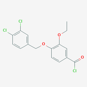 molecular formula C16H13Cl3O3 B1422240 4-[(3,4-Dichlorobenzyl)oxy]-3-ethoxybenzoyl chloride CAS No. 1160251-29-5