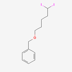 molecular formula C12H16I2O B14222449 Benzene, [[(5,5-diiodopentyl)oxy]methyl]- CAS No. 823180-22-9