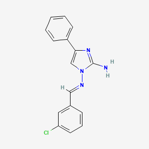 molecular formula C16H13ClN4 B1422255 N1-[(1E)-(3-Chlorophenyl)methylene]-4-phenyl-1H-imidazole-1,2-diamine CAS No. 1993648-57-9