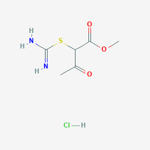 Methyl 2-{[amino(imino)methyl]thio}-3-oxobutanoate hydrochloride