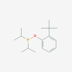 molecular formula C16H27OP B14222662 Phosphinous acid, bis(1-methylethyl)-, 2-(1,1-dimethylethyl)phenyl ester CAS No. 521273-02-9