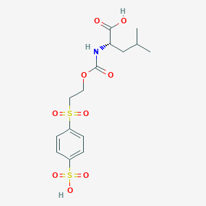 molecular formula C15H21NO9S2 B14222683 N-{[2-(4-Sulfobenzene-1-sulfonyl)ethoxy]carbonyl}-L-leucine CAS No. 821791-99-5