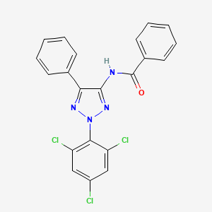 molecular formula C21H13Cl3N4O B14222775 Benzamide, N-[5-phenyl-2-(2,4,6-trichlorophenyl)-2H-1,2,3-triazol-4-yl]- CAS No. 830336-24-8