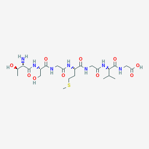 molecular formula C23H41N7O10S B14222869 L-Threonyl-L-serylglycyl-L-methionylglycyl-L-valylglycine CAS No. 632331-07-8