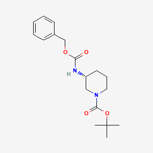 molecular formula C18H26N2O4 B1422288 (R)-tert-Butyl 3-(((benzyloxy)carbonyl)amino)piperidine-1-carboxylate CAS No. 320580-76-5