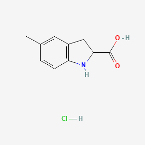 molecular formula C10H12ClNO2 B1422295 5-Methyl-2-indolinecarboxylic acid hydrochloride CAS No. 82924-42-3