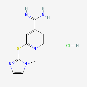 2-[(1-methyl-1H-imidazol-2-yl)sulfanyl]pyridine-4-carboximidamide hydrochloride