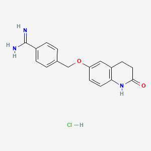 4-{[(2-Oxo-1,2,3,4-tetrahydroquinolin-6-yl)oxy]methyl}benzene-1-carboximidamide hydrochloride