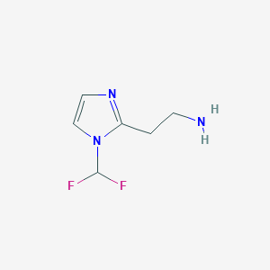 molecular formula C6H9F2N3 B1422307 2-[1-(difluoromethyl)-1H-imidazol-2-yl]ethan-1-amine CAS No. 1240528-05-5