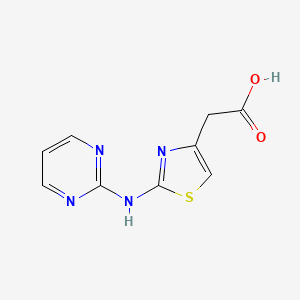 molecular formula C9H8N4O2S B1422308 [2-(嘧啶-2-ylamino)-1,3-噻唑-4-基]乙酸 CAS No. 1219828-13-3