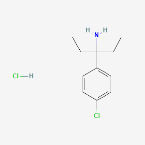 molecular formula C11H17Cl2N B1422312 3-(4-Chlorophenyl)pentan-3-amine hydrochloride CAS No. 667864-91-7