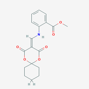 molecular formula C18H19NO6 B14223225 Methyl 2-(((2,4-dioxo-1,5-dioxaspiro[5.5]undecan-3-ylidene)methyl)amino)benzoate 