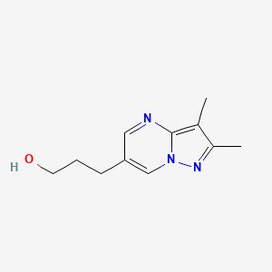 molecular formula C11H15N3O B1422323 3-(2,3-Dimethylpyrazolo[1,5-a]pyrimidin-6-yl)propan-1-ol CAS No. 1240526-10-6