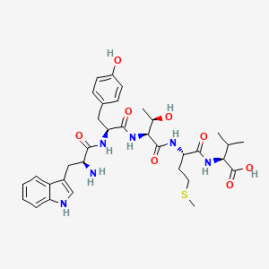 molecular formula C34H46N6O8S B14223252 L-Tryptophyl-L-tyrosyl-L-threonyl-L-methionyl-L-valine CAS No. 827300-55-0