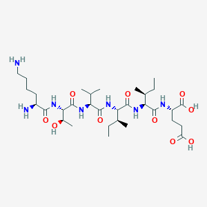 molecular formula C32H59N7O10 B14223314 L-Lysyl-L-threonyl-L-valyl-L-isoleucyl-L-isoleucyl-L-glutamic acid CAS No. 502188-21-8