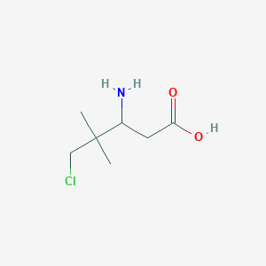 molecular formula C7H14ClNO2 B14223320 Pentanoic acid, 3-amino-5-chloro-4,4-dimethyl- CAS No. 824424-67-1