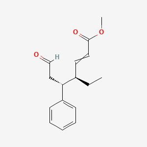 molecular formula C16H20O3 B14223340 methyl (4R,5R)-4-ethyl-7-oxo-5-phenylhept-2-enoate CAS No. 827605-69-6