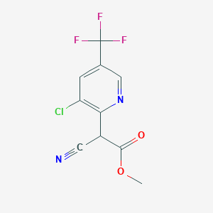 molecular formula C10H6ClF3N2O2 B1422342 Methyl 2-[3-chloro-5-(trifluoromethyl)-2-pyridinyl]-2-cyanoacetate CAS No. 658066-43-4
