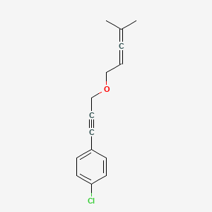molecular formula C15H15ClO B14223442 Benzene, 1-chloro-4-[3-[(4-methyl-2,3-pentadienyl)oxy]-1-propynyl]- CAS No. 547741-07-1