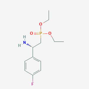 molecular formula C12H19FNO3P B14223461 Phosphonic acid, [(2S)-2-amino-2-(4-fluorophenyl)ethyl]-, diethyl ester CAS No. 827321-02-8