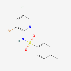 molecular formula C12H10BrClN2O2S B14223496 N-(3-Bromo-5-chloropyridin-2-yl)-4-methylbenzene-1-sulfonamide CAS No. 823201-92-9