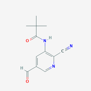 molecular formula C12H13N3O2 B1422354 N-(2-Cyano-5-formylpyridin-3-yl)pivalamide CAS No. 1246088-39-0