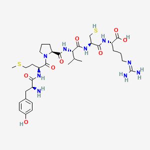 molecular formula C33H53N9O8S2 B14223551 L-Tyrosyl-L-methionyl-L-prolyl-L-valyl-L-cysteinyl-N~5~-(diaminomethylidene)-L-ornithine CAS No. 630104-44-8