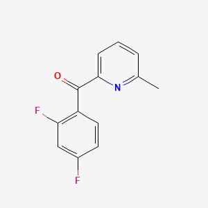 molecular formula C13H9F2NO B1422360 2-(2,4-Difluorobenzoyl)-6-methylpyridine CAS No. 1187170-55-3