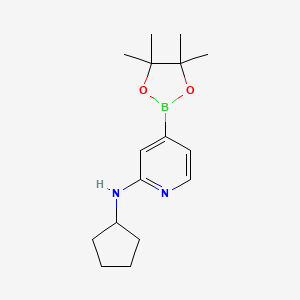 molecular formula C16H25BN2O2 B1422361 N-Cyclopentyl-4-(4,4,5,5-tetramethyl-1,3,2-dioxaborolan-2-YL)pyridin-2-amine CAS No. 1346808-54-5