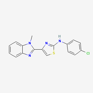 molecular formula C17H13ClN4S B14223729 N-(4-Chlorophenyl)-4-(1-methyl-1H-benzimidazol-2-yl)-1,3-thiazol-2-amine CAS No. 519179-79-4