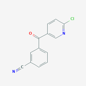 molecular formula C13H7ClN2O B1422374 2-Chloro-5-(3-cyanobenzoyl)pyridine CAS No. 684215-39-2