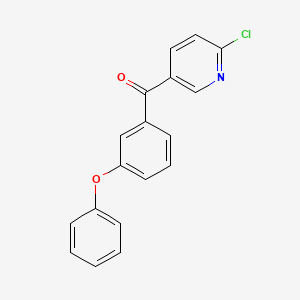 molecular formula C18H12ClNO2 B1422375 2-Chloro-5-(3-phenoxybenzoyl)pyridine CAS No. 1187169-23-8