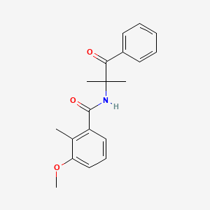 molecular formula C19H21NO3 B14223812 3-Methoxy-2-methyl-N-(2-methyl-1-oxo-1-phenylpropan-2-yl)benzamide CAS No. 551963-69-0
