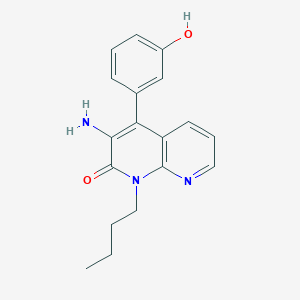 molecular formula C18H19N3O2 B14223846 1,8-Naphthyridin-2(1H)-one, 3-amino-1-butyl-4-(3-hydroxyphenyl)- CAS No. 501690-38-6