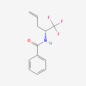 molecular formula C12H12F3NO B14223873 Benzamide, N-[(1R)-1-(trifluoromethyl)-3-butenyl]- CAS No. 506441-84-5