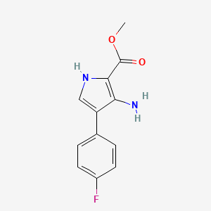 molecular formula C12H11FN2O2 B1422393 methyl 3-amino-4-(4-fluorophenyl)-1H-pyrrole-2-carboxylate CAS No. 683212-50-2