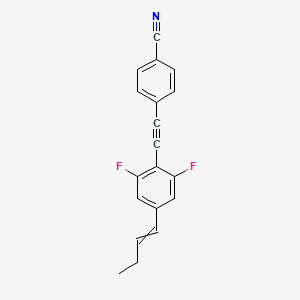 molecular formula C19H13F2N B14223944 4-{[4-(But-1-en-1-yl)-2,6-difluorophenyl]ethynyl}benzonitrile CAS No. 797047-60-0